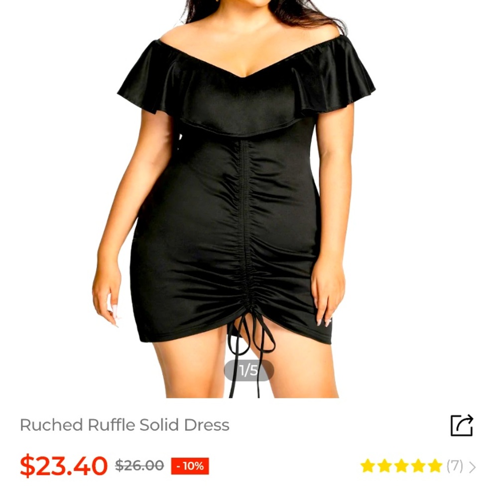 Black shoulder dress